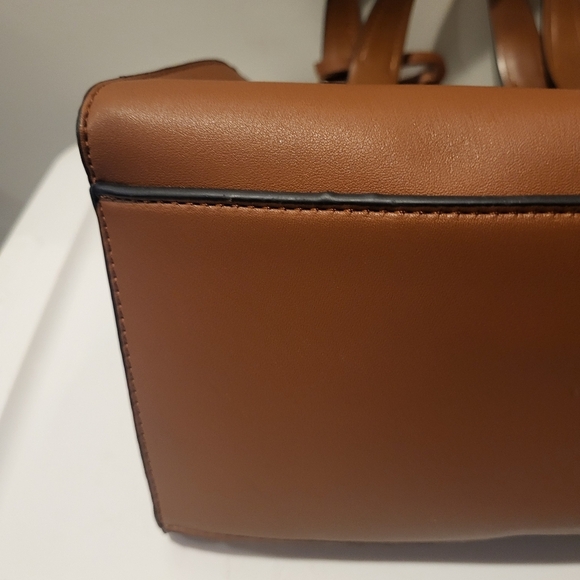 Melie Bianco Vegan Brown Top Handle Shoulder Handbag Purse MISSING Long Strap - Picture 5 of 15